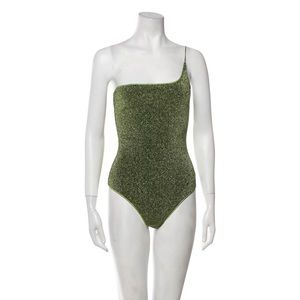 Oseree green glitter bathing suits size small , new condition no tags
